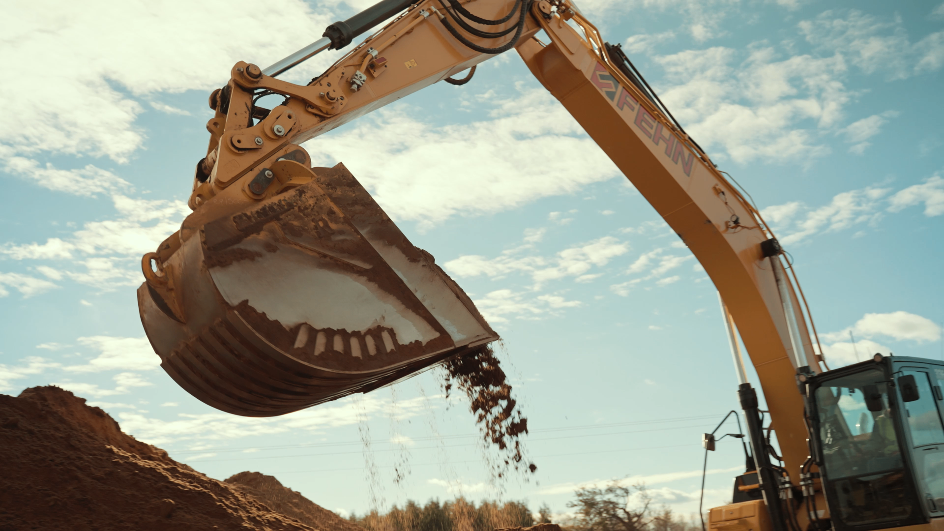 Excavator working on a Midwest job site